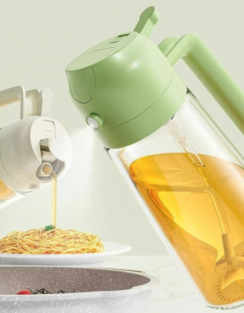 2-in-1 Large Capacity Multi-Function Glass Oil Pot Spray Can Smooth Surface Household Kitchen Supplies Regular